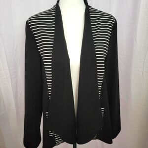 Chico's Elegant Cover Up Black with minimal White Stripes Size 2